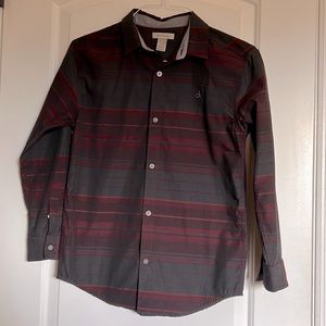 Boys Calvin Klein Button Down Dress shirt L 14/16 Holiday Long Sleeve Like New